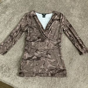 Ann Taylor Cross Body Top Shirt Blouse Size PXS